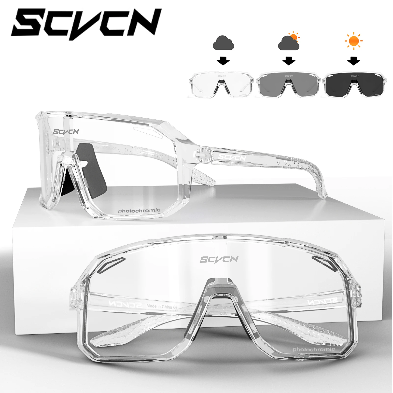 Mountain Biking Goggles - SCVCN Photochromic Hiking Eyewear Mens Sunglasses