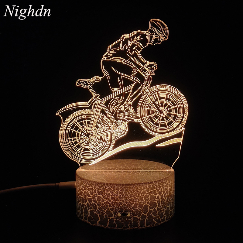 Mountain Biking Holidays - 3D Lamp Motorcycle Mountain Bike Led