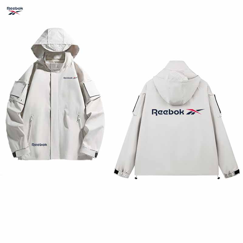 Reebok logo hooded zipper jack - Mountain Biking Rain Jacket 评论和价格