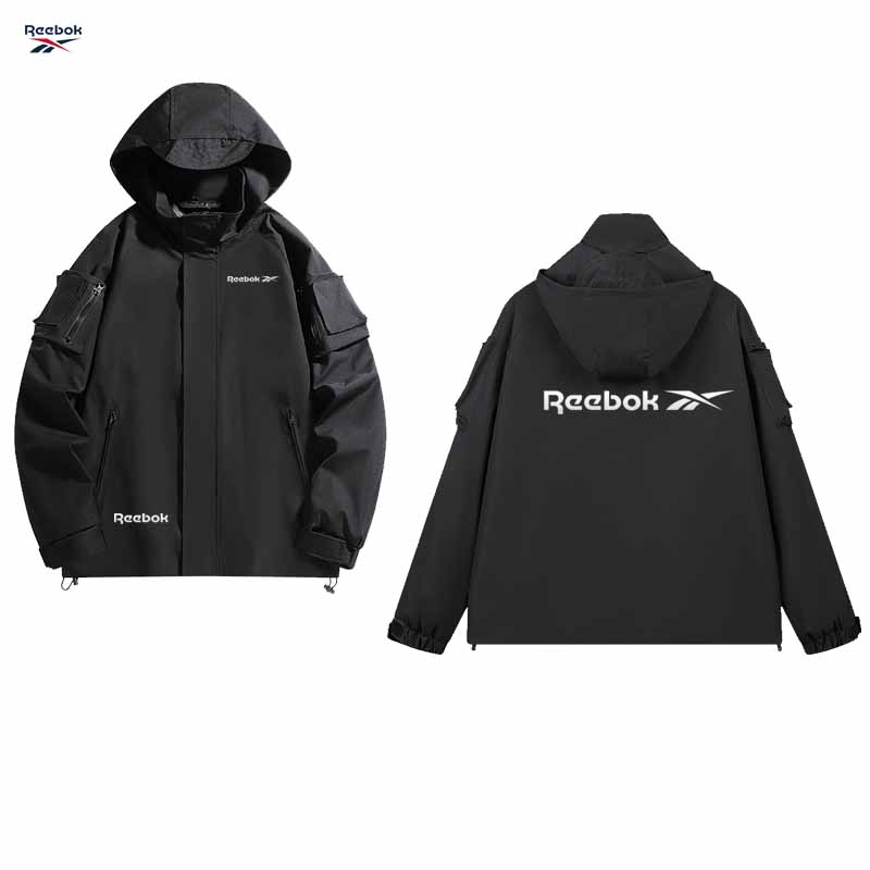 Reebok logo hooded zipper jack - Mountain Biking Rain Jacket 评论和价格