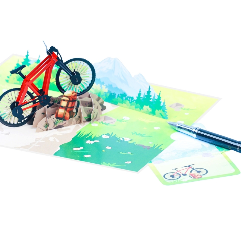 Cycling Themed Greeting Card w - Mountain Biking Holidays 评论和价格