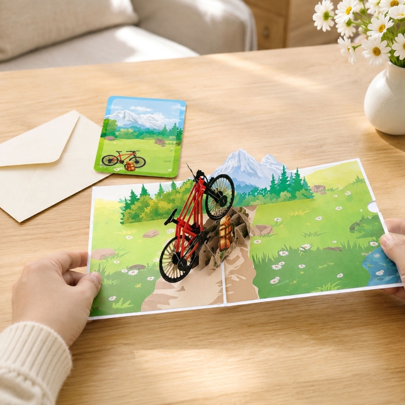 Cycling Themed Greeting Card w - Mountain Biking Holidays 评论和价格